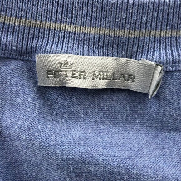 Peter Millar Mens Sweater Medium Crewneck Blue Knit Long Sleeeve Classic Casual - Picture 3 of 13